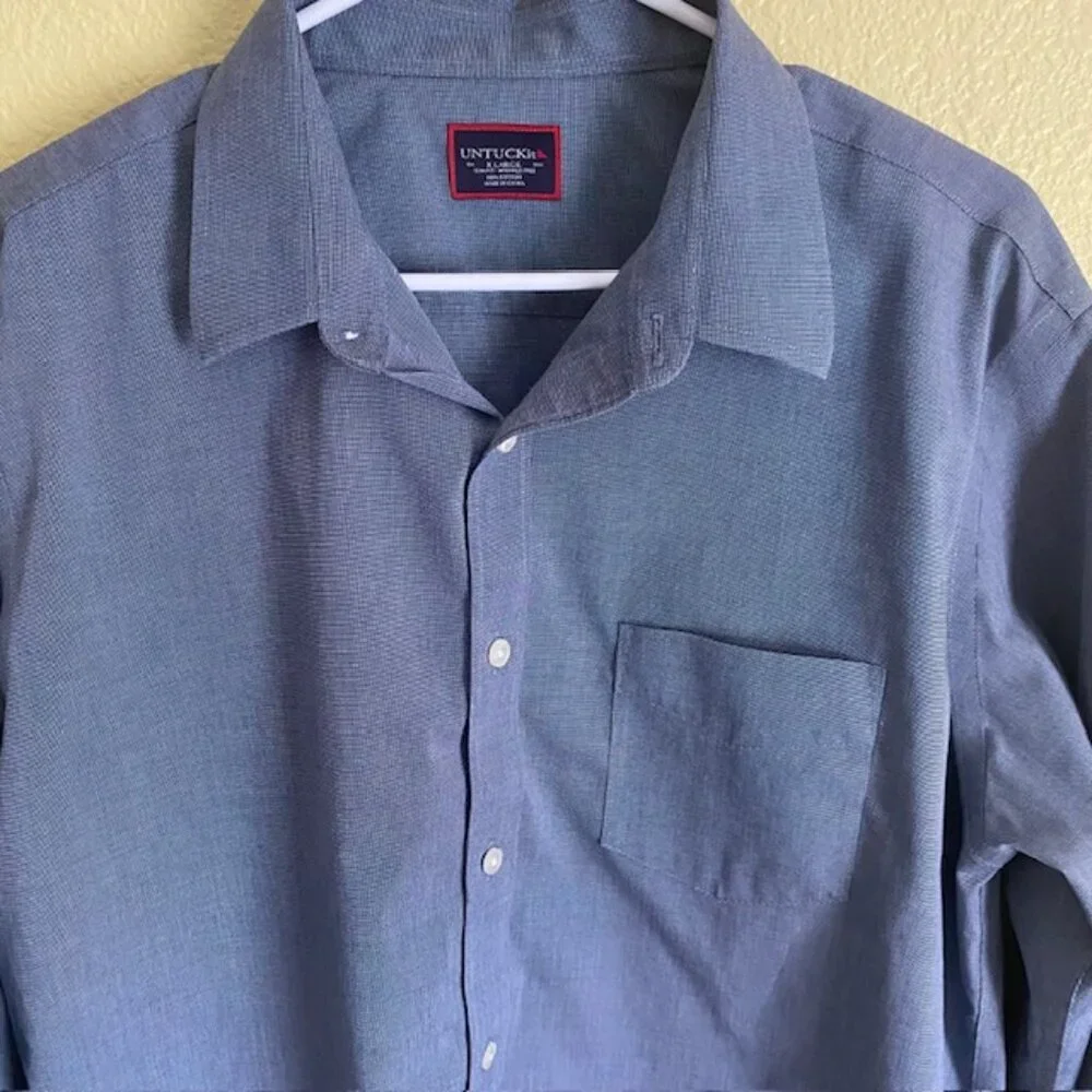UNTUCKit Men's Button Up Long Sleeve Shirt XL Blue - Picture 7 of 7